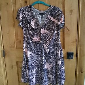 Connected pink and black dress